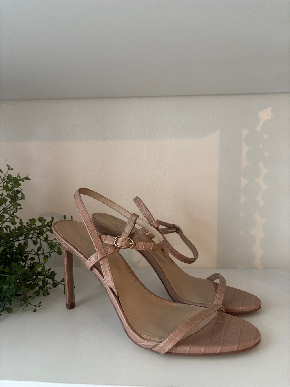 Sam Edelman Doran Strappy Stiletto Heel Sandals Women's Maple Size US8.5M EU38.5